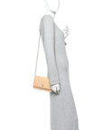 Caviar Quilted Wallet on Chain WOC Beige