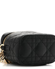 Lambskin Cannage Micro Lady D1OR Vanity Case Black