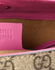 GG Supreme Monogram Linea A Foldover Tote Beige Hibiscus Red New Rosette