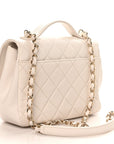 Caviar Quilted Medium Business Affinity Flap White