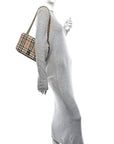 BBERRY Calfskin Boucle Check Medium Lola Chain Bag Archive Beige