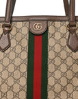 GG Supreme Monogram Medium Ophidia Shopping Tote Brown