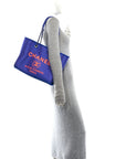 Mixed Fibers Small Deauville Tote Blue Orange