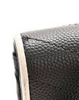 Grain De Poudre Matelasse Chevron Monogram Envelope Chain Wallet Asphalt White
