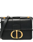Smooth Calfskin 30 Montaigne Flap Bag Black