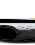 Grain De Poudre Matelasse Chevron Monogram Envelope Clutch Black