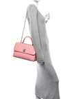 Lambskin Quilted Medium Trendy CC Flap Dual Handle Bag Pink