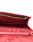 Lambskin Cannage D1ORaddict Wallet On Chain Clutch Fuchsia