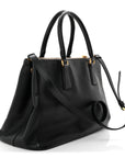 Saffiano Medium Galleria Double Zip Tote Black