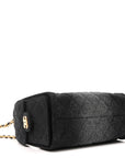 Washed Denim Quilted Mini CHNL 25 Handbag Black