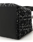 Calfskin Tweed Cannage Medium Toujours Black White