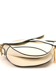 Grained Calfskin Saddle Bag White