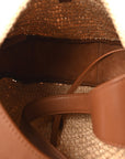 Raffia Calfskin Le 5 A 7 Small Hobo Natural Brick