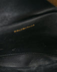 Crushed Velvet Logo Embossed XXS Souvenir Belt Bag Black