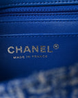 Tweed Quilted Mini Rectangular Flap Blue White