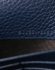 Dollar Calfskin Crystal Mini Dionysus Chain Wallet Blue Agata Black Diamond