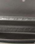 Lambskin Crystal Quilted Wallet On Chain WOC Grey