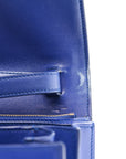 Box Calfskin Medium Classic Box Flap Bag Indigo