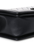 Metallic Caviar Quilted Medium Boy Flap Navy