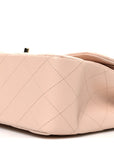 Caviar Quilted Jumbo Double Flap Light Beige