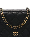 Caviar Quilted Wallet on Chain WOC Black