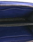 Nappa Intrecciato Zip Around Compact Wallet Blue