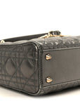 Metallic Lambskin Cannage Small My ABCD1OR Lady D1OR Dark Silver