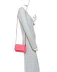Caviar Quilted Wallet On Chain WOC Dark Pink