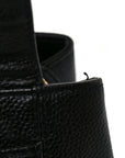 Caviar Embroidered Logo Shoulder Bag Black