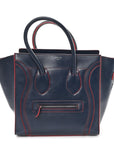 Smooth Calfskin Mini Luggage Navy Red