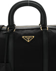 Re-Nylon Saffiano Medium Re-Edition 1978 Top Handle Bag Black