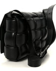 Nappa Maxi Intreccio Padded Cassette Crossbody Bag Black