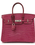 Shiny Niloticus Crocodile Birkin 25 Rose Scheherazade