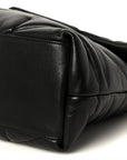 Lambskin Quilted Monogram Monochrome Medium Loulou Puffer Chain Satchel Black