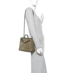 Suede Intrecciato Small Andiamo Shoulder Bag Cypress