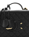 Caviar Quilted Medium CC Filigree Vanity Case Black