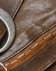 Calfskin Medium Gaucho Double Saddle Bag Brown