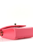 Lambskin Quilted Mini Trendy CC Chain Wallet Pink