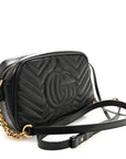 Calfskin Matelasse Small GG Marmont Chain Shoulder Bag Black