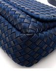 Denim Nappa Intrecciato Padded Messenger Abyss Indigo