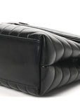 Calfskin Y Quilted Monogram Medium Loulou Chain Satchel Black