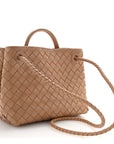 Nappa Intrecciato Small Andiamo Shoulder Bag Biscuit