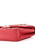 Caviar Quilted Medium Double Flap Red