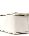 Patent Maxi Intrecciato Cassette Crossbody Bag White