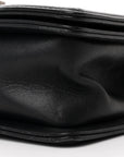Calfskin Woven Small Boy Flap Black White