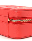 Caviar Quilted Small CC Filigree Vanity Case Red