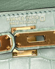 Matte Alligator Festival Kelly Bag Charm Vert D'eau
