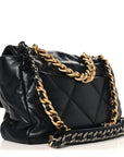 Lambskin Quilted Large CHNL 19 Flap Black