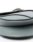 Grained Calfskin Saddle Bag With Strap Stone Grey