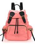 Nylon Medium Rucksack Backpack Bright Coral Pink